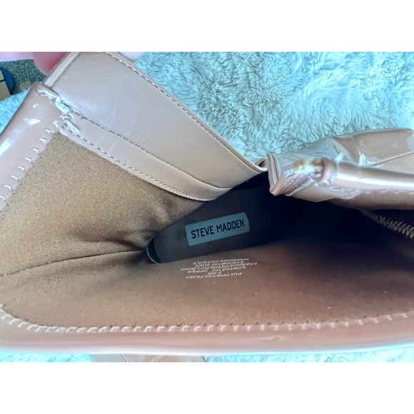 Steve Madden Mid Heel Boots Square Toe -Tan Size 9.5 - Picture 3 of 9